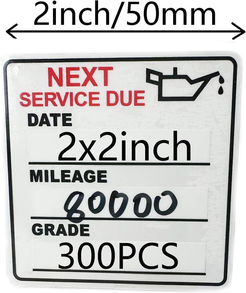Chardime Oil Change Stickers，300pcs 2x2 inch Oil Change Stickers for windscreen - Easy to use and Remove - Image 2
